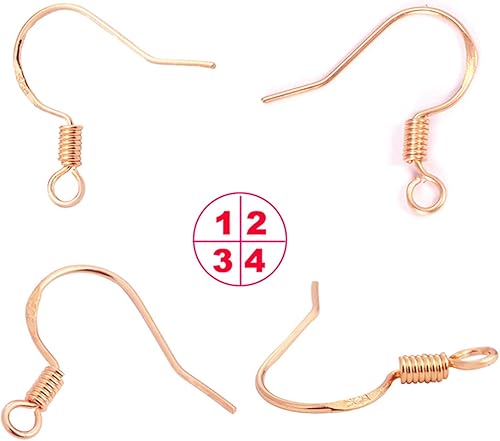 Miniatura 7 de Ganchos para aretes de oro rosa, kit de 240 piezas para hacer aretes con ganchos hipoalergénicos, anillos de salto y parte trasera de goma