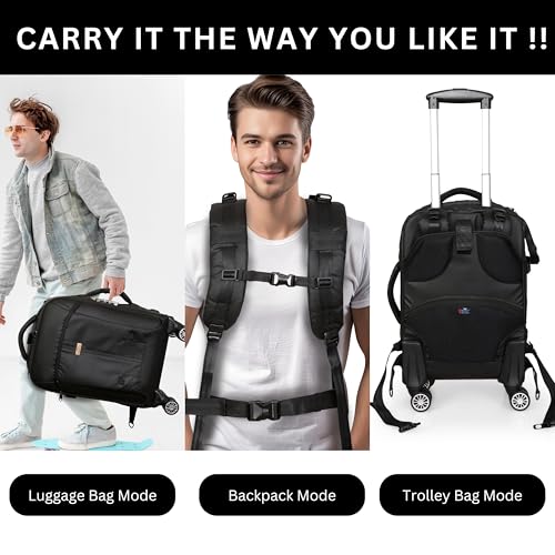 Image of Kamron T - 3 Professional Camera Trolley Backpack, 50L Capacity, Fits 14-inch Laptop, Multiple Compartments, Water Resistant, Black