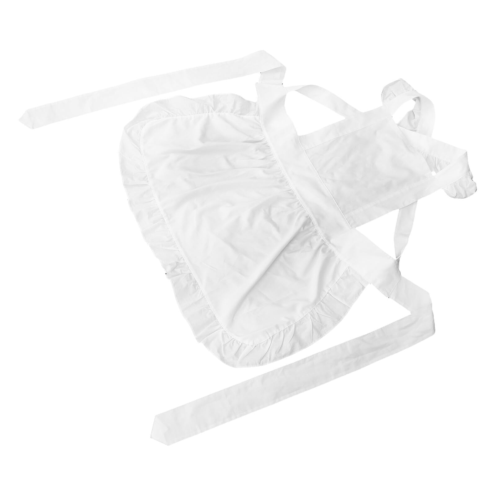 NUOBESTY Grembiule da Cameriera in Cotone Bianco con Tasche Regolabile Gonna Grembiule Lunga Vintage per Donna Professionale per Ristoranti e Hotel