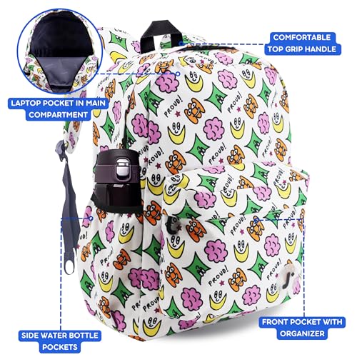 Image of J World Oz High School Backpack for Kids. Cute Laptop Bookbag for Girls Boys, Proud