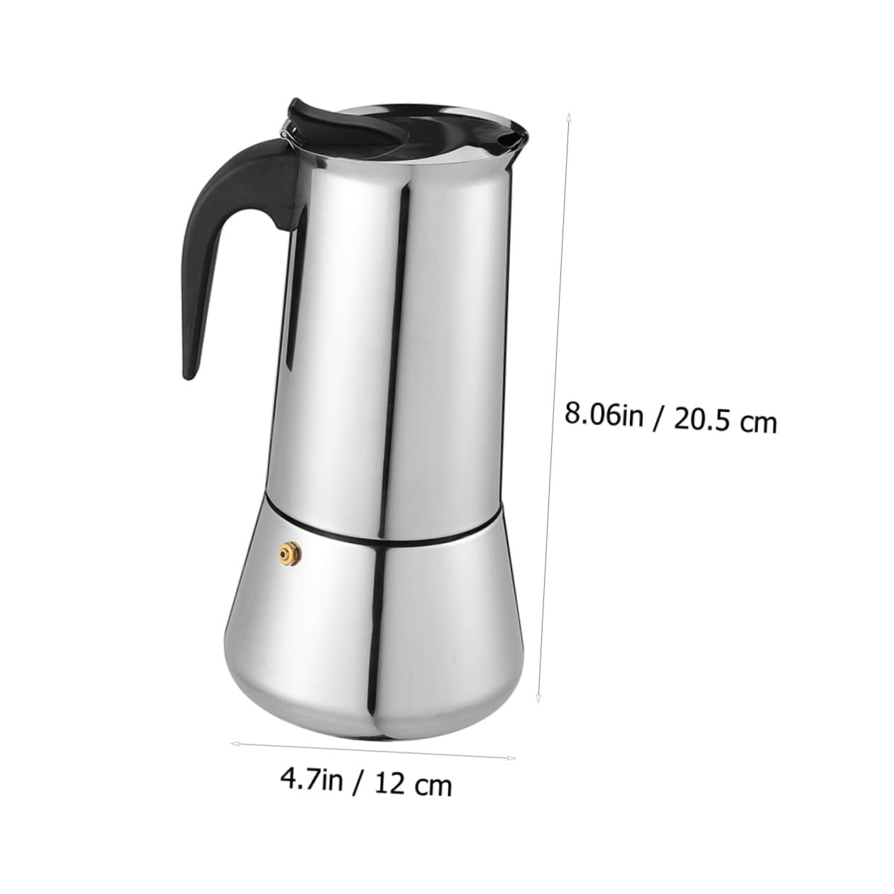 Cafetera de Acero Inoxidable para Espresso Resistente y con Mango Resistente al Calor Adecuada para Cocinas de Inducción y Uso Doméstico