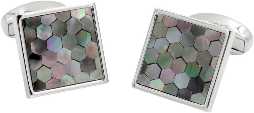 Signature Malachite Grey Cufflinks | Mens Gift | Cuff Links Box Included | Gift for Him