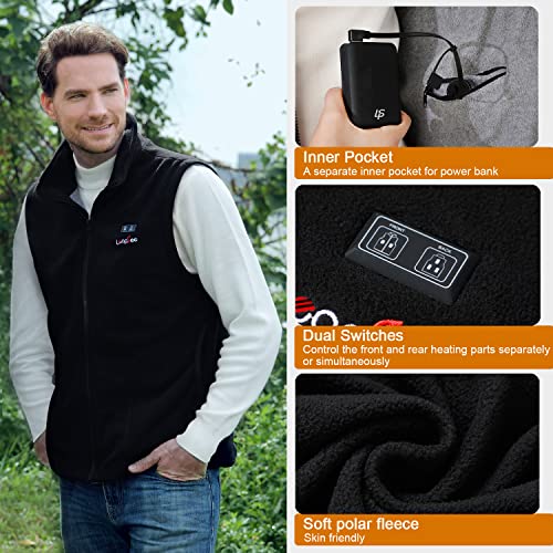 Leapsee Heated Vest For Men With Battery Pack Included, Lightweight Fleece Men's Electric Heated Jacket Usb Rechargeable #TOP1