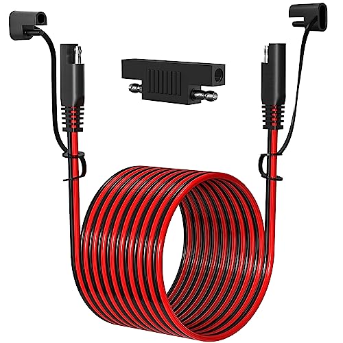 12FT 16AWG SAE Extension Cable, SAE Connector Cable Quick Disconnect Connector 16AWG, for Automotive, Solar Panel Panel Plug