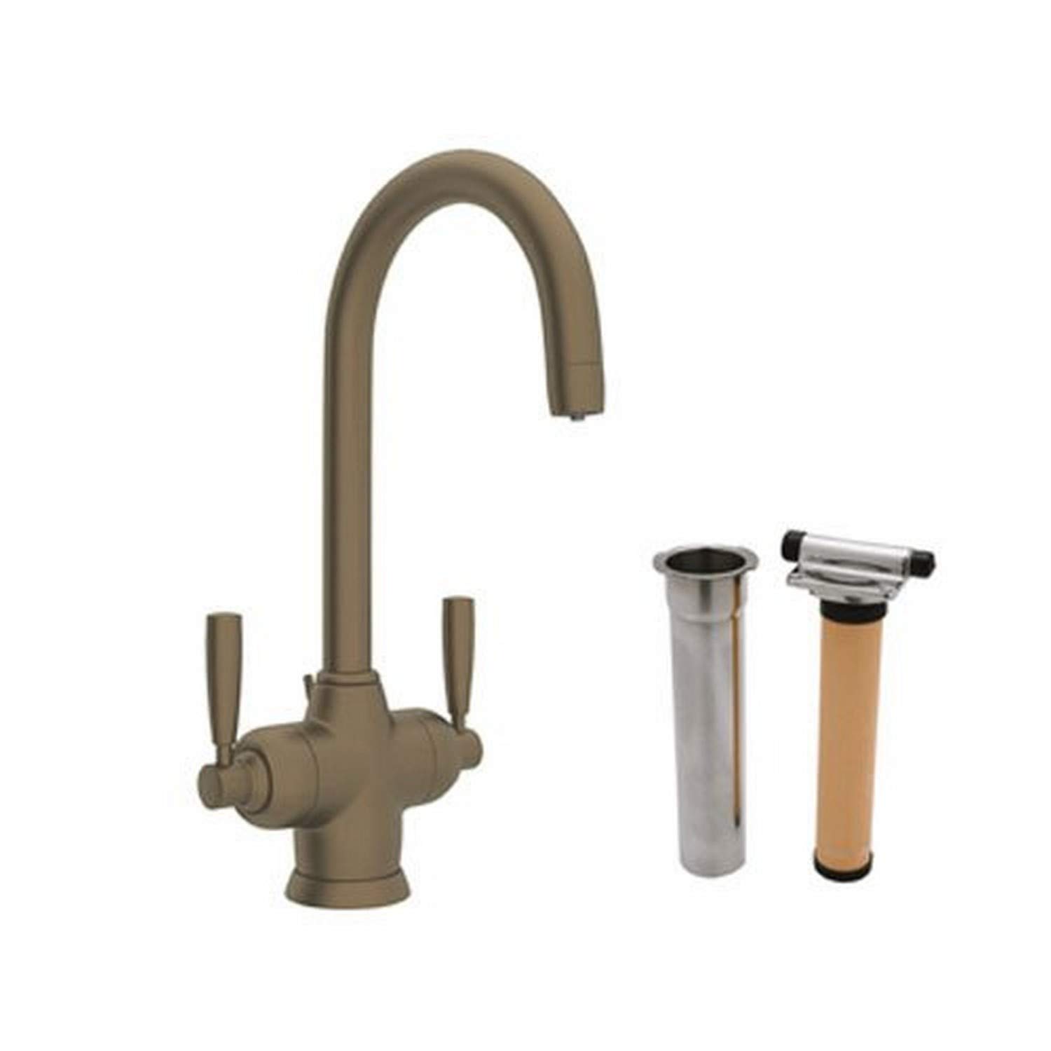 Rohl U KIT1335LS-EB-2 A7200Lmpn Perrin and Rowe Single Hole Bathroom Faucet with Triflow Filter English Bronze