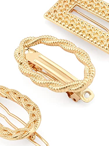 Image of Zaveri Pearls Set of 3 Gold Tone Contemporary Hair Pins For Women-ZPFK15030