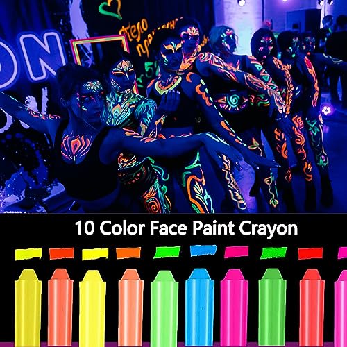 Glow-Blacklight-Body-PaintNeon-Glow-Fluorescent-Face-Painting-Sticks-Makeup-Kits-for-Kids-Adult-Halloween-and-Glow-Party