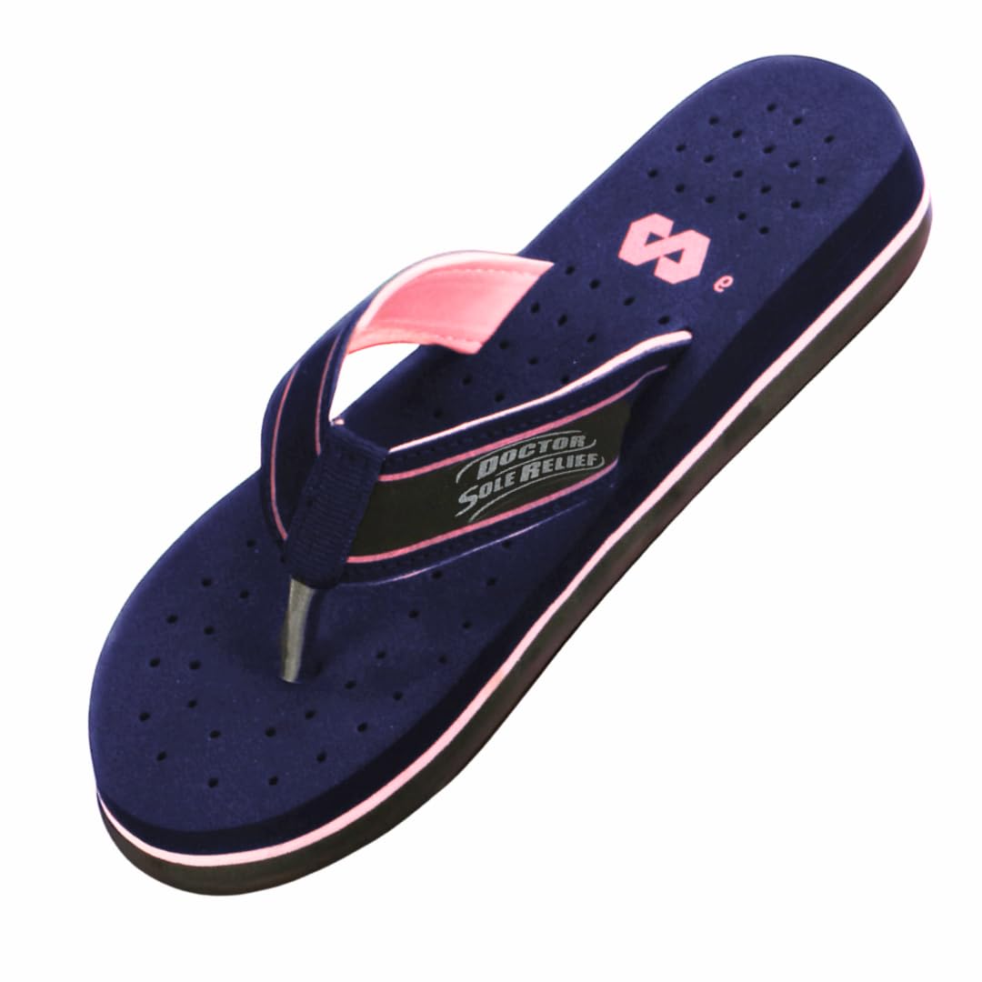 Kraasa Doctor Sole Relief All-Day Comfort Ortho Flip Flop for Diabetic, Extra Cushioning, Anti-Skid Slipper, Breathable, and Lightweight Design Chappal for Women Navy UK 6 (B0DFV234TC) Amazon Price History, Amazon Price Tracker
