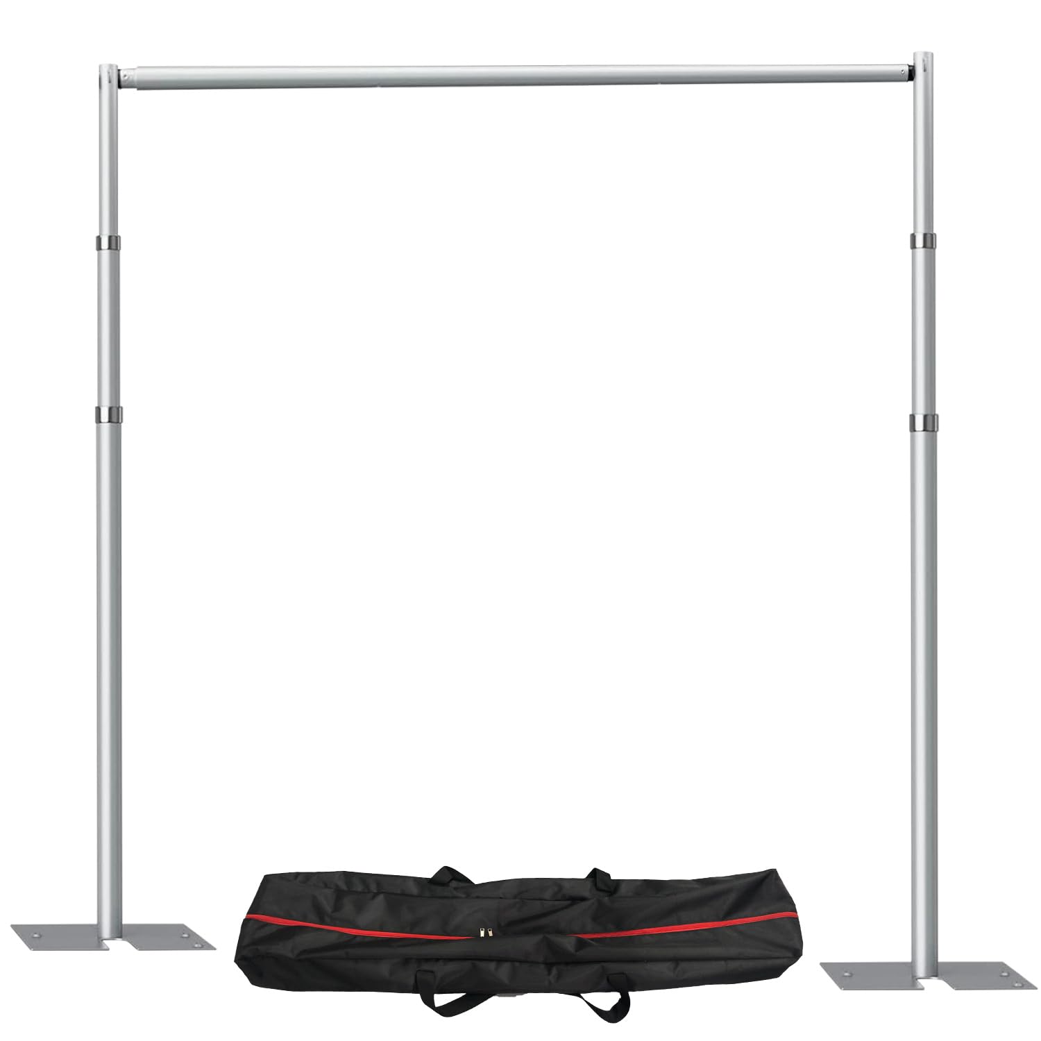 Pipe and Drap Backdrop Stand Kit ,10x 10ft Heavy Duty Adjustable Frame Backdrop Stand with Flat Base,Carry bag for Event, Birthday Party, displays and Wedding Decoration