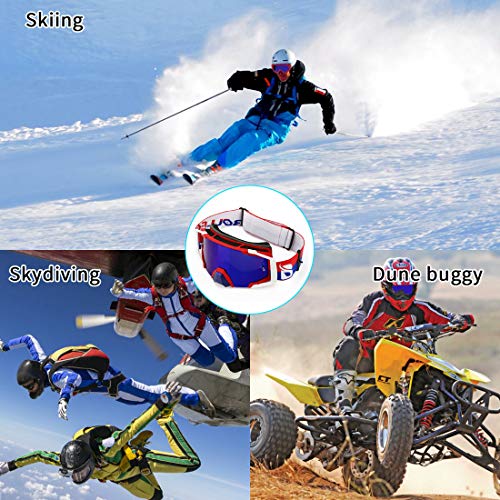 Zdatt Motocross Riding Goggles Dirt Bike Atv Motorcycle Gafas Anti-Uv Motorbike Off Road Ski Goggles Anti-Slip Strap Nose Cover Men Women Fit Glasses & Helmet #TOP6