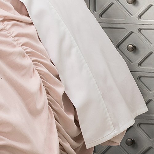 Lush Decor Serena Rouched Flower Vintage Chic Farmhouse 3 Piece Comforter Set, King, Blush #TOP2