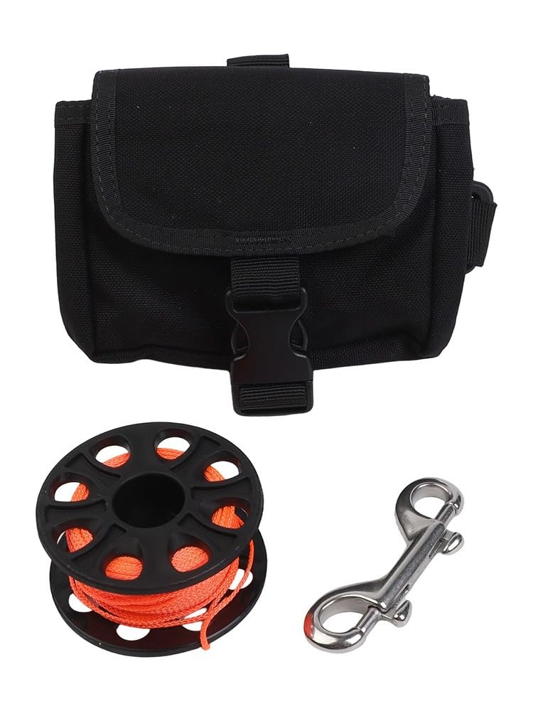 Scuba Diving SMB Diver Bouée de signalisation avec bobine et bouton-pression Rouge 120 x 15 cm