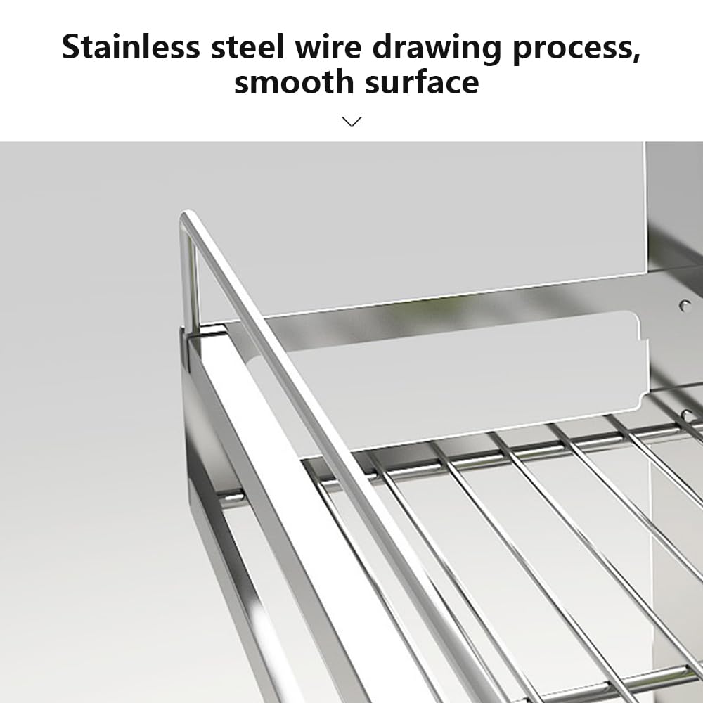 TentHome Escurreplatos Acero Inoxidable Plegable Pared Pequeño, Seca Escurridor de Platos con Bandeja, Escurre Platos y Vasos de Cocina Multifuncional, Secaplatos Soporte para Utensilios de Cocina