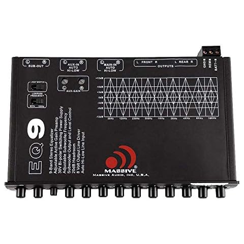 Massive Audio LED 9 Band Graphic Equalizer W/Gold Plated RCA Connections EQ9X Cover