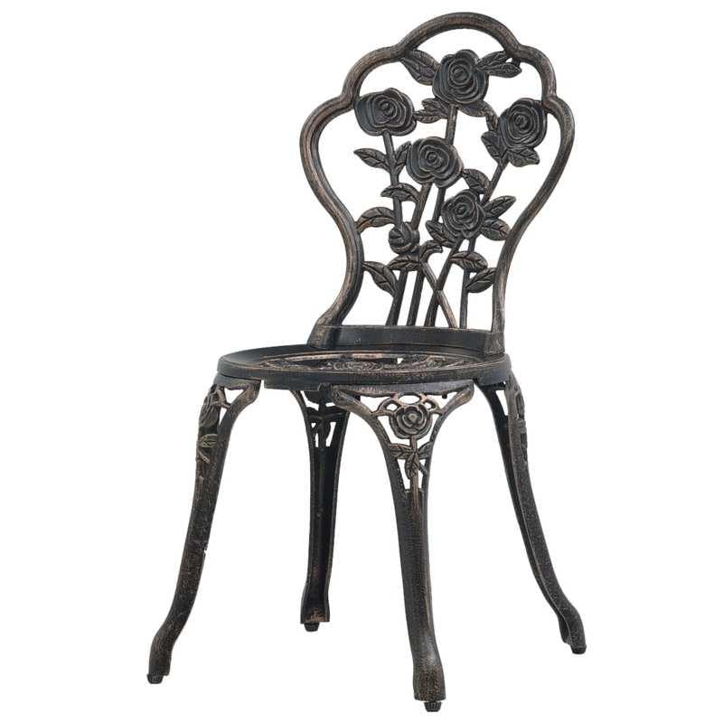 Eleganz Set di 2 sedie da bistro in alluminio pressofuso e ghisa – mobili da giardino durevoli per terrazza e giardino – Design elegante per ambienti esterni