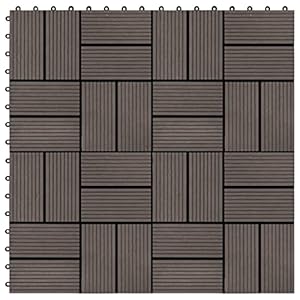 ZHOUMIN Tegels voor plafond, 22 stuks 30 x 30 cm, 2 m², van WPC donkerbruin A, tegels voor plafond, tuintegels van PC, tegels voor buiten, tegels