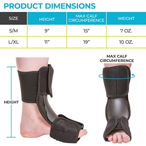 Braceability Dorsal Night Splint | Plantar Fasciitis Pain Relief, Foot Drop Brace For Sleeping, And Achilles Tendon Stretcher Boot For Nighttime Ankle Dorsiflexion (S/M) #TOP6