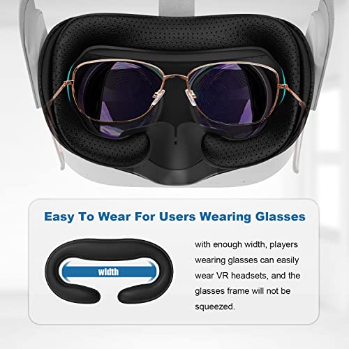 AMVR Resilient VR Facial Vent Soft Interface Bracket & Anti-Leckage Light PU-Lederschaum-Gesichtsabdeckung Ersatzpolster, Custom Comfort Zubehör 7-in-1 Set, für Quest 2 Headset(Schwarz) - Image 7
