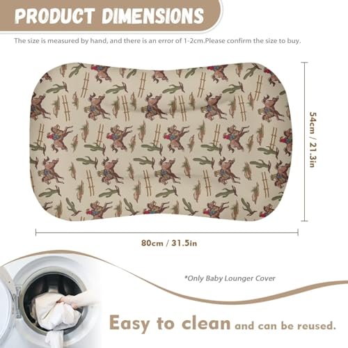 Image of ZOUTAIRONG Western Cowboy Style Bassinet Sheets Fit for Bassinet Polyester Cradle Sheets for Baby Boys Girls Stretchy Soft for Oval Hourglass for Standard Bassinets Brown