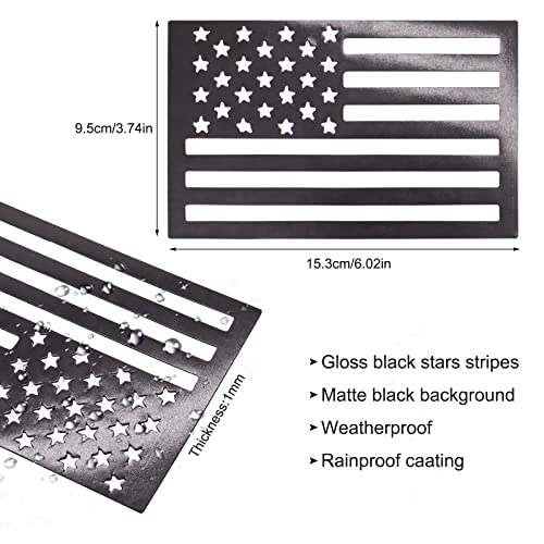 American Flag Magnet Decal, 2 Pack 6.1 X 3.7 Inch Usa Flag Stickers With Patriotic Stars Reflective Stripes For Cars & Trucks - Support Us Military, Suitable For Many Festivals (Black) #TOP1
