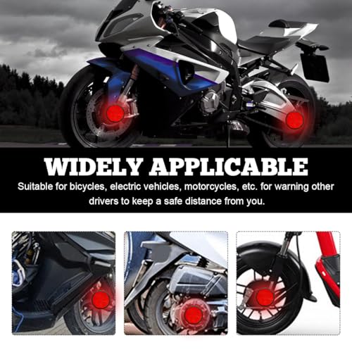 Image of povtii 2 PCS Motorcycle Warning Reflectors, M6x1.0 Waterproof Plastic Reflective Warning Reflector, Motorcycle Rear Safety Reflector with Screw, Universal Motorcycle Accessories (Round, Red)