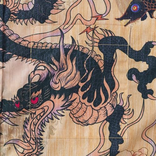 Men's Hawaiian Shirt 100 Cotton Dragon Dance and Cherry Blossoms Short-Sleeve Aloha Summer Beach Button-Down Shirts4