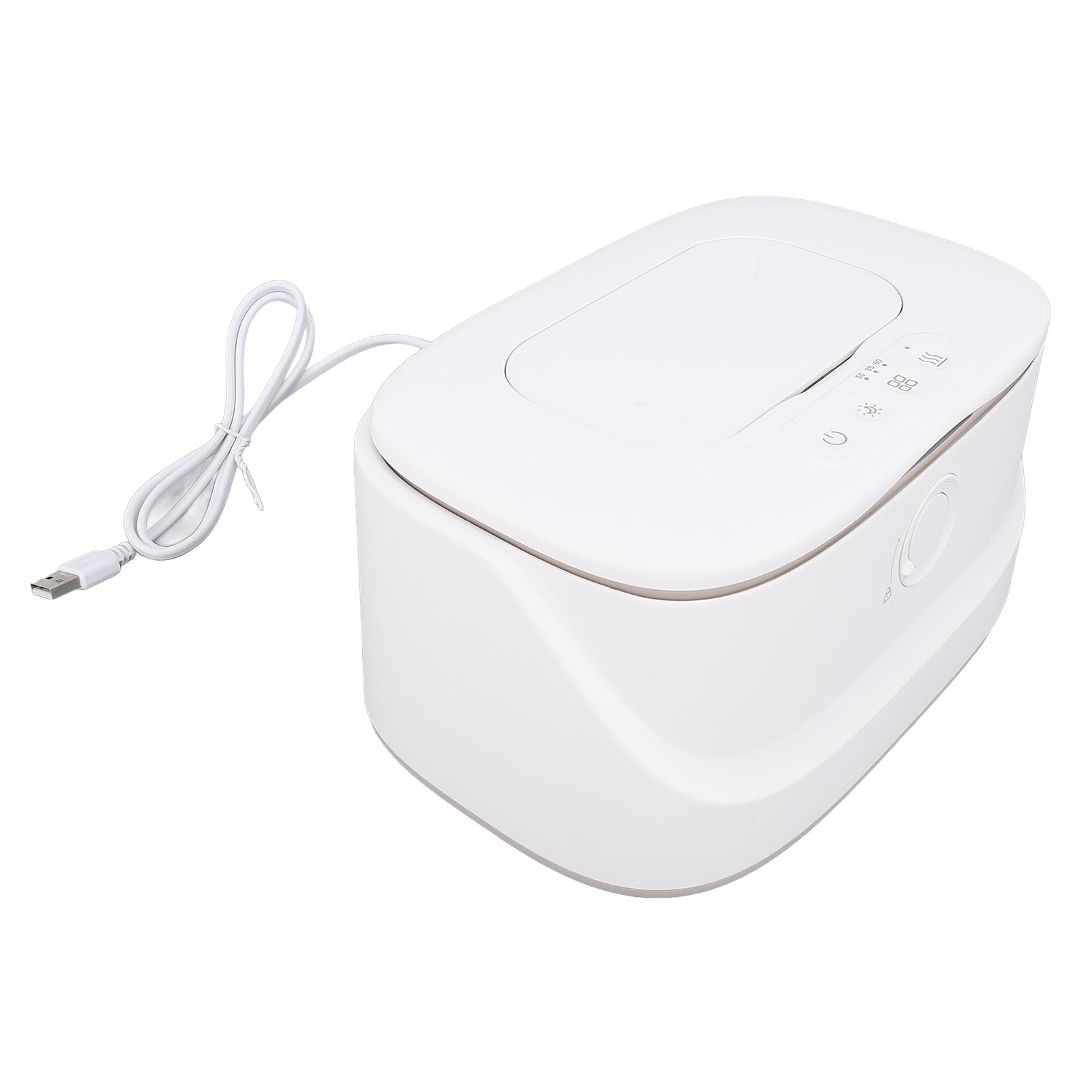 Réchauffeur de Lingettes pour bébé, Distributeur Chauffant de Lingettes Humides à Température Réglable de Grande capacité avec Veilleuse pour la sécurité et le Confort de bébé (WHITE)