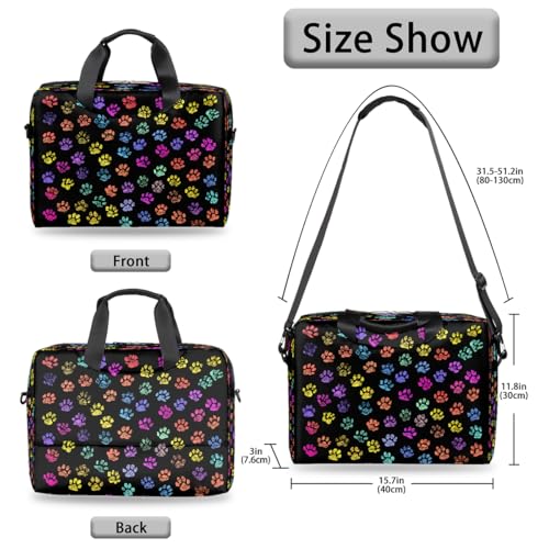 Bolso para laptop 16in con estampado Colorful Animals Paw Prints miniatura 6