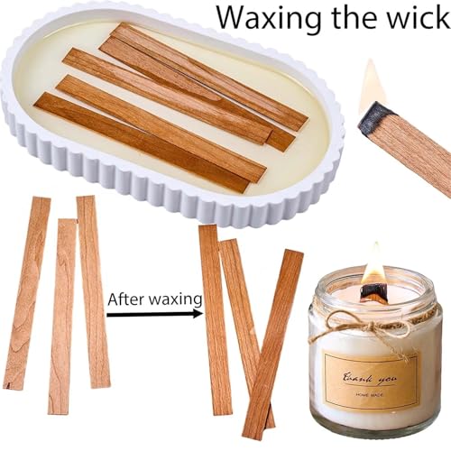 Set de 50 mechas de madera para velas con base clip miniatura 4