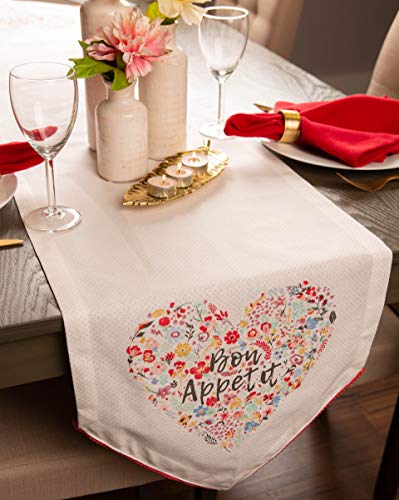 Dii Valentine's Day Table Top Collection, Table Runner 14X72, Bon Appetit #TOP3