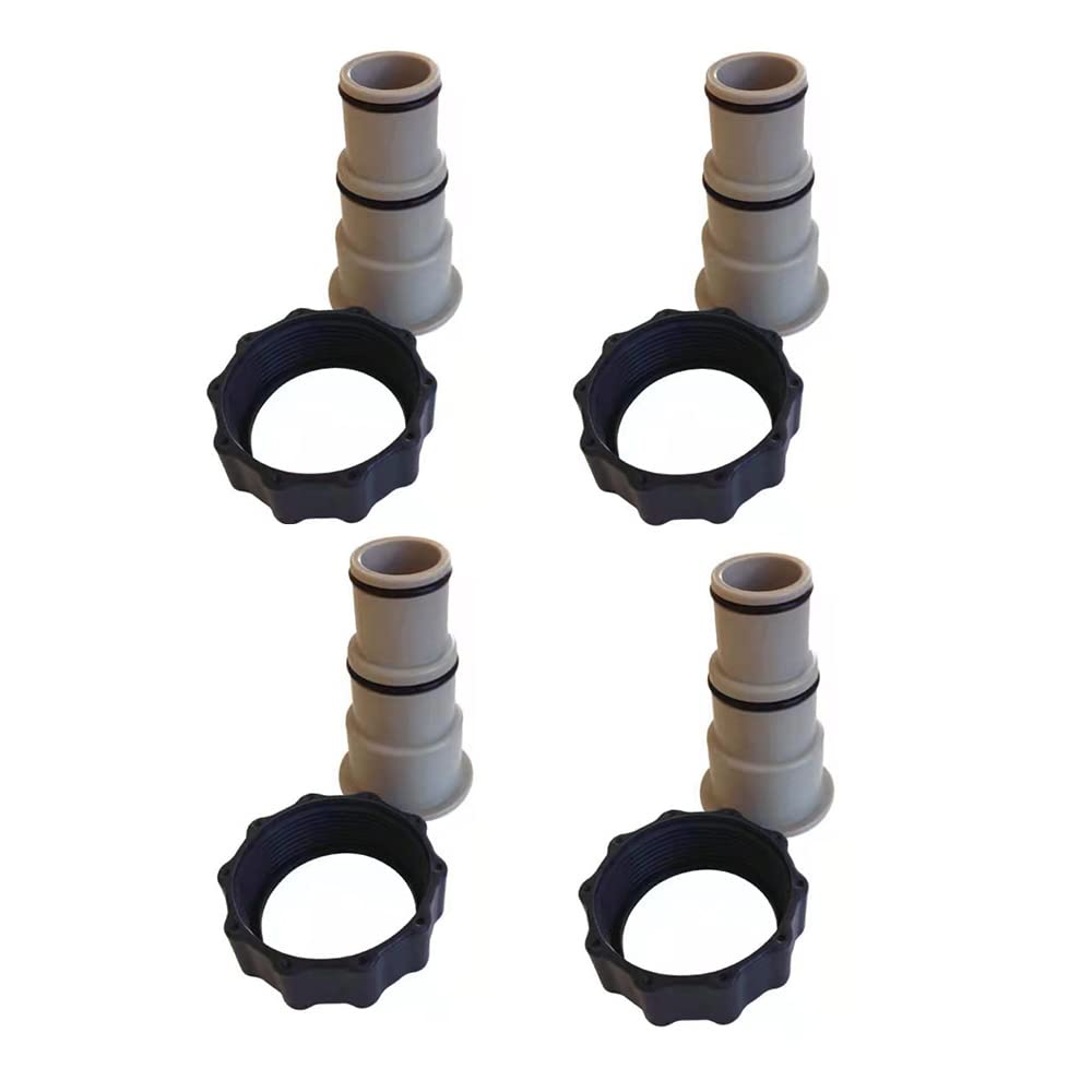 Losip-cc Pack of 4 Replacement Hose Adapter w/Collar Replace for Intex Fit for Threaded Connection Pumps