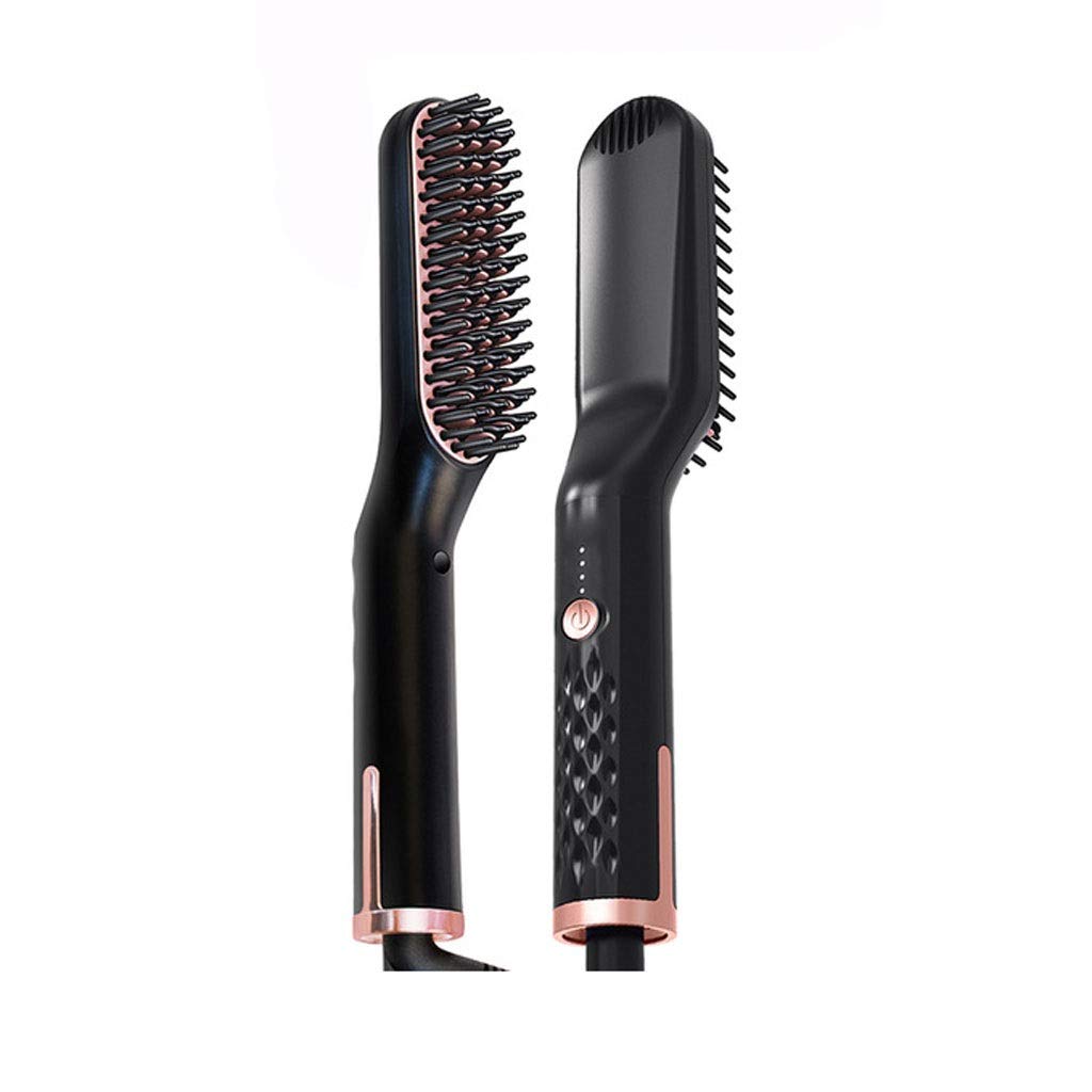KKMNDE Alisador de Pelo, Cepillo alisador, Peine Calefactor de cerámica, alisador de Barba para Hombres, Peine Cepillo de Pelo eléctrico, Plancha alisadora de Cabello