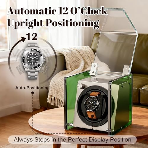 Image of Watch Winder Smith Acrylic Single Automatic Watch Winder - 12 O'Clock Upright Display, Ultra Quiet Performance for Large & Small Watches