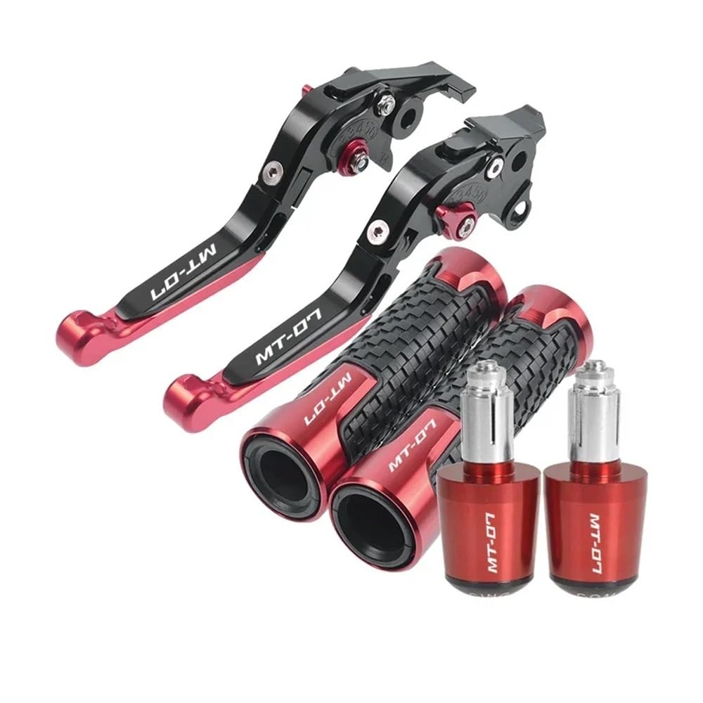 XVAsdgAER Motorcycle Brake Clutch Levers Handlebar Grip for Ya&maha MT-07 FZ-07 2014-2019(Red)