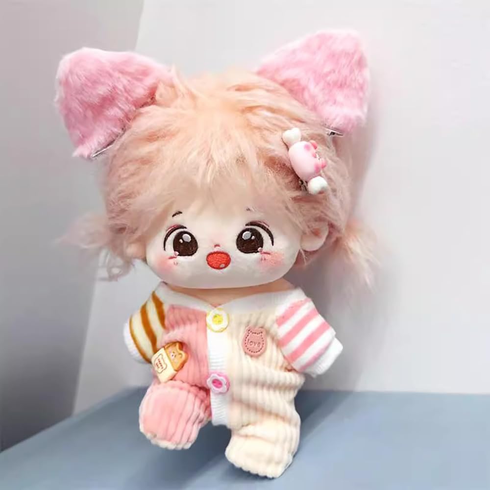 Niannyyhouse 10cm/20cm Doll Onesie - Soft Plush Puppy Crawling Suit For Small Plush Dolls (Red)