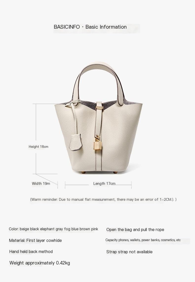 Bolso Cubo De Cuero, Bandolera