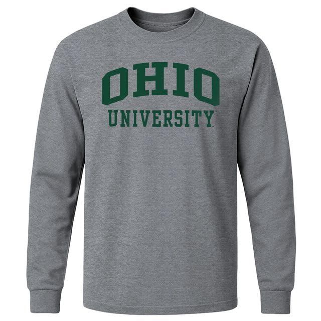 Barnesmith Ohio University Bobcats Long Sleeve T-Shirt Classic Charcoal Grey Small