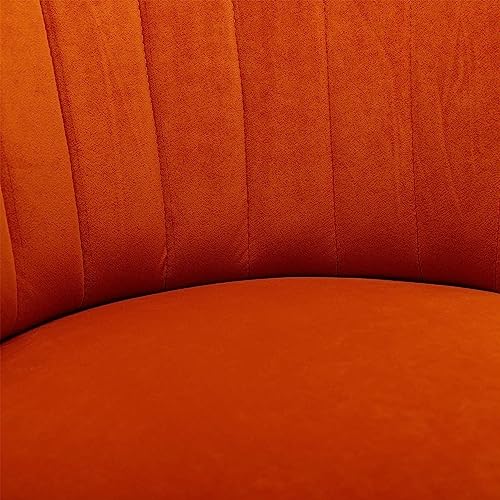 Sillón giratorio redondo moderno naranja terciopelo miniatura 4