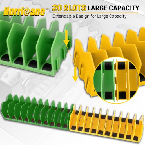 Image of HURRICANE Pliers Organizer Rack, Pliers Cutters Organizer with Non-Slip Rubber Base, Keep Tools Organized in Drawers, 2 Pack, Extendable Design, Fit 3'H Drawers and More,Yellow and Green