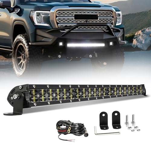CO LIGHT Barre LED 22 Pouces 97cm Double Rangée Faisceau Combiné pour Conduite Tout-Terrain avec Supports de Fixation et Réflecteurs 6D Adaptée aux Camions...
