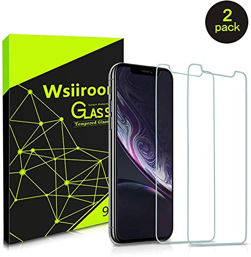 wsiiroon Panzerglas Panzerglasfolie für iPhone 11 und iPhone XR [6.1 Zoll], Anti-Fingerprint, Blasenfrei und Kratzfest Schutzfolie, [2 Stück] 2.5D Runde Kante HD Schutzglas Glas