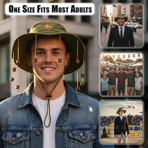 MAKI FASHIONS Australian Cork Hat for Fancy Dress – Funny Aussie Bush Hat with Dangling Corks – Outback Style Costume Accessory for Australia Day, Parties, Festivals & Novelty Events - Image 5