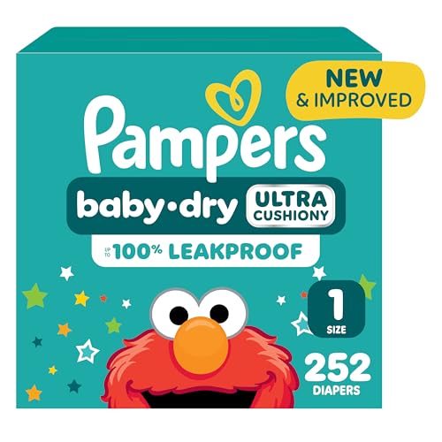 Image of Pampers Baby Dry Diapers, Size 1, 8-14 lbs, 252 Count, Absorbent Disposable Diapers