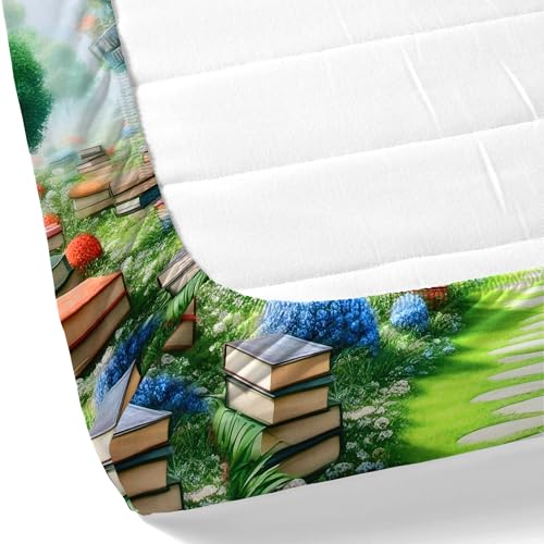 Image of Dream Weaverz 7D Bedsheet for Double Bed King Size with 2 Pillow Covers | Digital Printed & Fitted Elastic for Kids | Soft Glaze Cotton Feel | Fits Upto 12 Inch Mattress (Book)