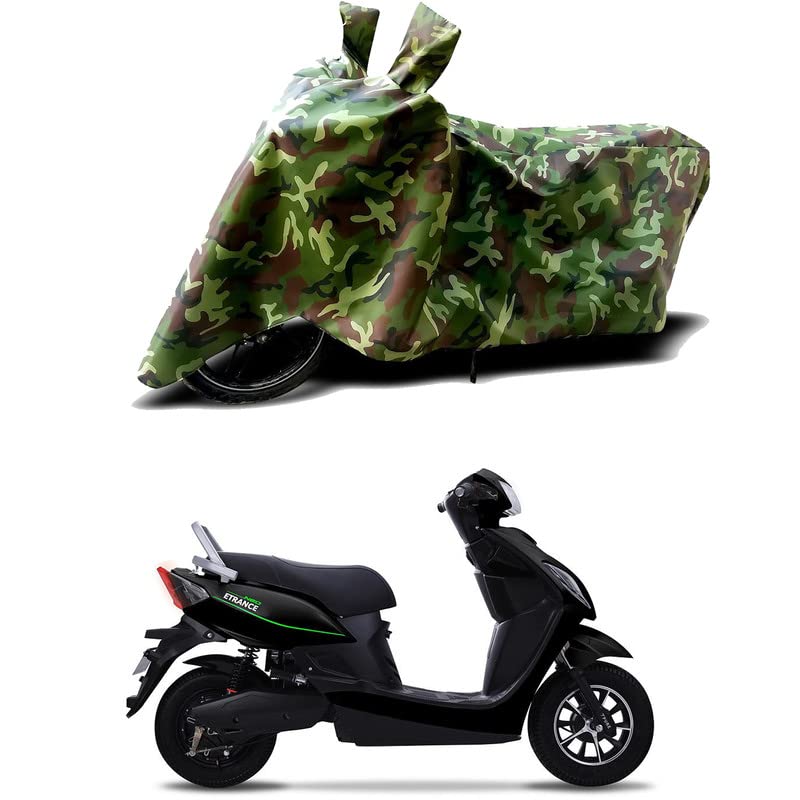 Image of 100% Water Resistant Bike Scooty Two Wheeler Body Cover Compatible for Pure EV eTryst 350 /UV-Rays /Heat Protection /Birds Dropping /Scratchproof /Dust Proof /Waterproof /All Varient[Green MJ]