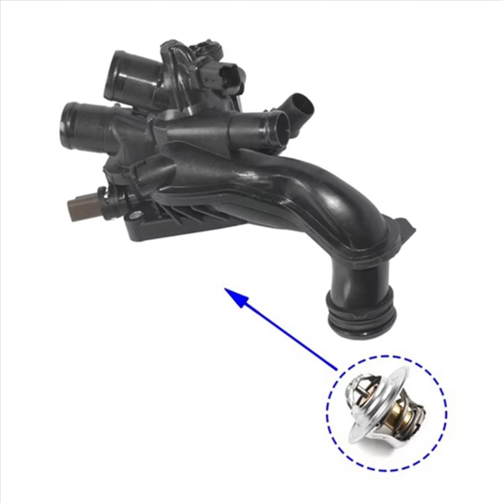Termostat kołnierzowy płynu chłodzącego, obudowa do samochodowych termostatów płynu chłodzącego 9808647180 9808647180 do Citroën DS3, C4 i Picasso 1.6 THP