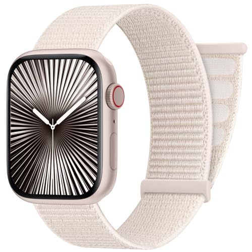 AMSKY Sport Nylon Loop Band Compatible with Apple Watch Bands 38MM 40MM 41MM 42MM 44MM 45MM 46MM 49MM Women Men,Breathable Adjustable Straps for iWatch Band Series 11 10 SE 9 8 7 6 5 4 3 2 Ultra