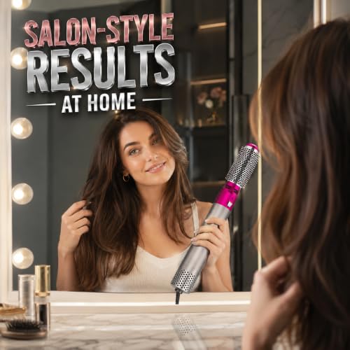 Image of Mabron (15 YEAR WARRANTY) Hot Air Brush, 5-in-1 Hair Dryer Hot Air Brush Styler, Detachable Electric Hair Styler Dryer Brush Rotating for All Hairstyles