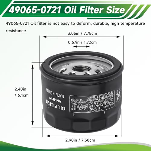 Image of 49065-0721 49065-7007 Oil Filter Compatible with Kawasaki FR691V FR730V FR651V FX600V FX691V FX651V FS730 FS730V FS600V FR600V FS691V FS651V Engine,1205001 1205001-s 492932S AM125424(4 PCS)