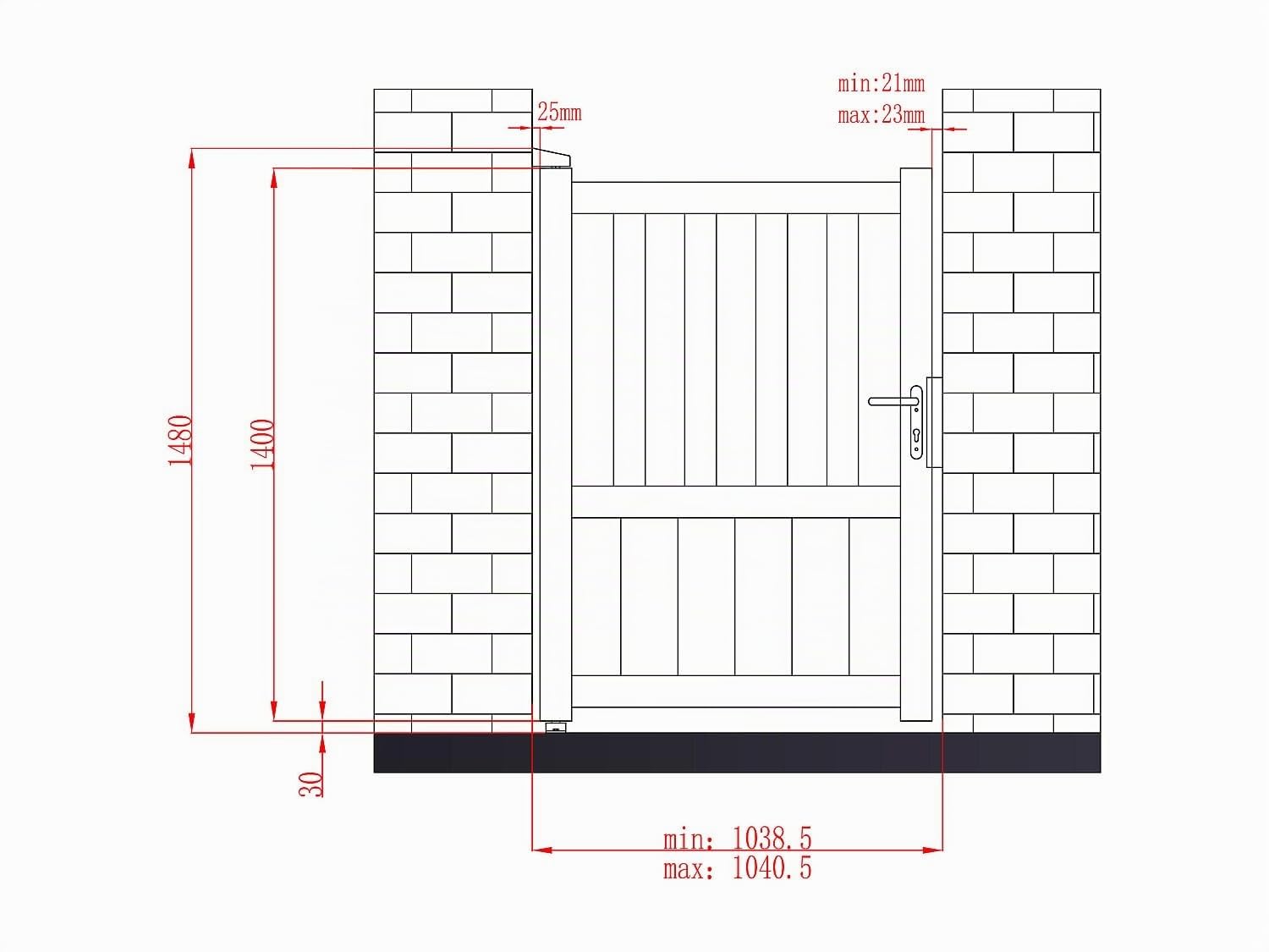 Portillon battant aluminium ajouré L100 x H140 cm anthracite BARTOS